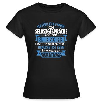 BINNENSCHIFFER - KOMPETENTE BERATUNG - Frauen T-Shirt - Schwarz - Vorne - AI Model Female 172 dark (172cm)