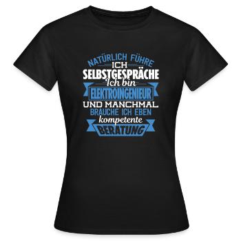 ELEKTROINGENIEUR - KOMPETENTE BERATUNG - Frauen T-Shirt - Schwarz - Vorne - AI Model Female 172 dark (172cm)