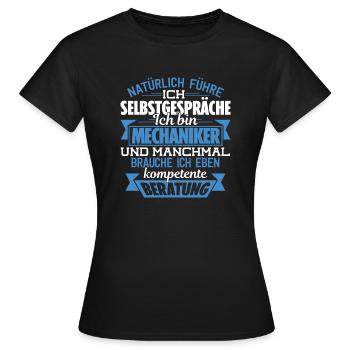 MECHANIKER - KOMPETENTE BERATUNG - Frauen T-Shirt - Schwarz - Vorne - AI Model Female 172 dark (172cm)