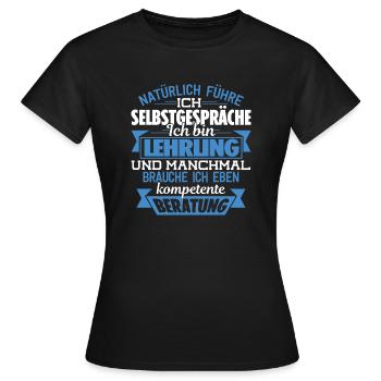 LEHRLING - KOMPETENTE BERATUNG - Frauen T-Shirt - Schwarz - Vorne - AI Model Female 172 dark (172cm)
