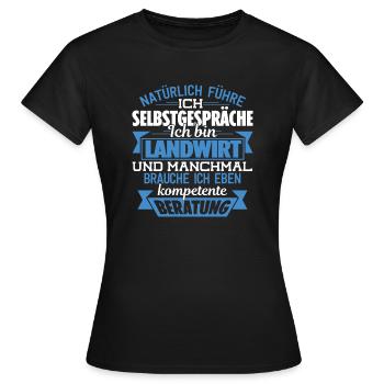 LANDWIRT - KOMPETENTE BERATUNG - Frauen T-Shirt - Schwarz - Vorne - AI Model Female 172 dark (172cm)