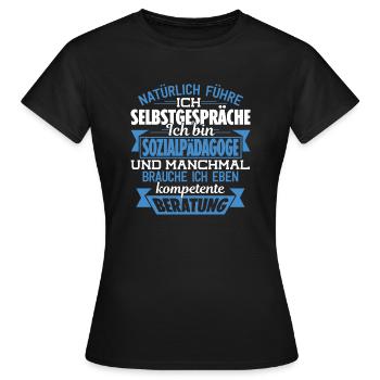 SOZIALPÄDAGOGE - KOMPETENTE BERATUNG - Frauen T-Shirt - Schwarz - Vorne - AI Model Female 172 dark (172cm)