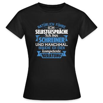SCHREINER - KOMPETENTE BERATUNG - Frauen T-Shirt - Schwarz - Vorne - AI Model Female 172 dark (172cm)