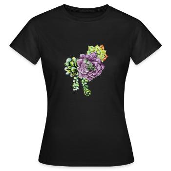 Sukkulenten - Frauen T-Shirt - Schwarz - Vorne - AI Model Female 172 dark (172cm)
