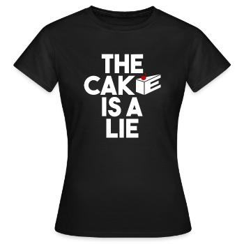 The Cake is a lie Portal Aperture Science - Women's T-Shirt - black - Front - AI Model Female 172 dark (172cm)