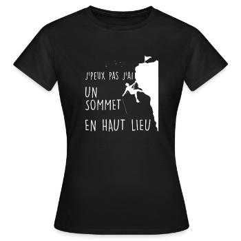 escalade évolution montagne - T-shirt Femme - noir - Devant - AI Model Female 172 dark (172cm)