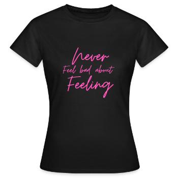 Quotes Feel - Women's T-Shirt - black - Front - AI Model Female 172 dark (172cm)
