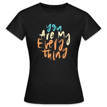 Tu es mon tout - T-shirt Femme - noir - Devant - AI Model Female 172 dark (172cm)