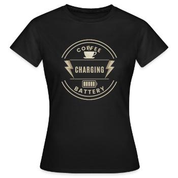 Coffee Charging Battery - Women's T-Shirt - black - Front - AI Model Female 172 dark (172cm)