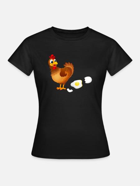 une poule met un œuf drôles cadeau - Dame-T-shirt - sort