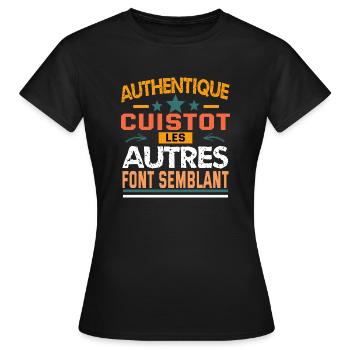 authentique cuistot - T-shirt Femme - noir - Devant - AI Model Female 172 dark (172cm)