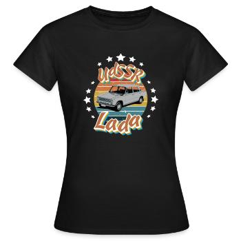 UdSSR Lada - Frauen T-Shirt - Schwarz - Vorne - AI Model Female 172 dark (172cm)