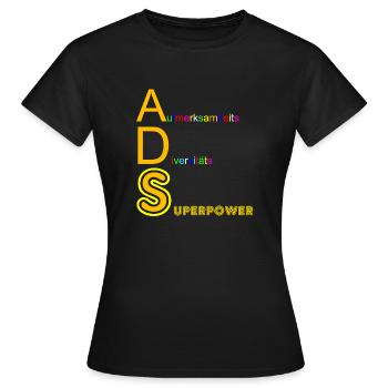 ADS - Frauen T-Shirt - Schwarz - Vorne - AI Model Female 172 dark (172cm)