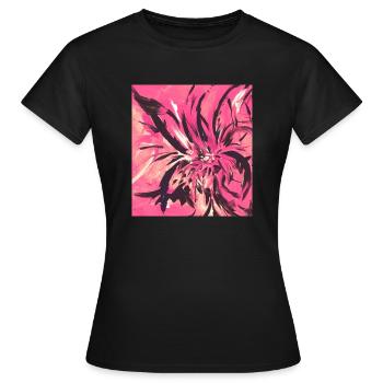 Fleur rose - T-shirt Femme - noir - Devant - AI Model Female 172 dark (172cm)