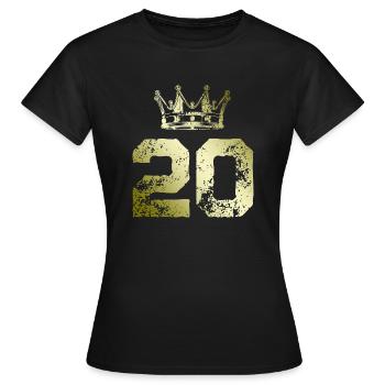 Couronne de 20 chiffres - T-shirt Femme - noir - Devant - AI Model Female 172 dark (172cm)