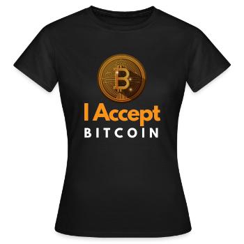 J’accepte Bitcoin - T-shirt Femme - noir - Devant - AI Model Female 172 dark (172cm)