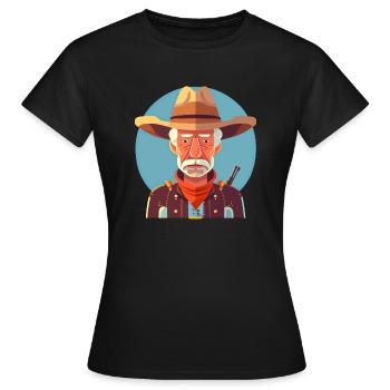 Alter Cowboy mit wildem Lappen - Frauen T-Shirt - Schwarz - Vorne - AI Model Female 172 dark (172cm)