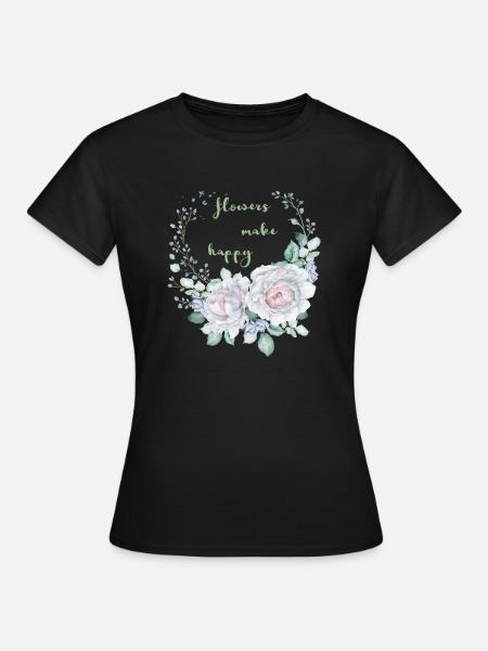 flowers - Frauen T-Shirt - Schwarz