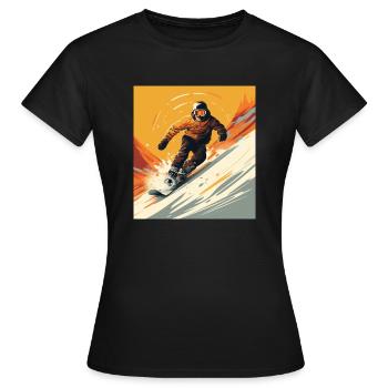 Art du t-shirt : les snowboarders en action - T-shirt Femme - noir - Devant - AI Model Female 172 dark (172cm)