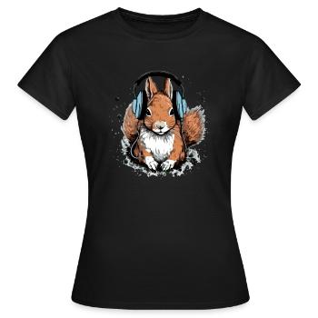 Jiko l'écureuil audiophile - T-shirt Femme - noir - Devant - AI Model Female 172 dark (172cm)