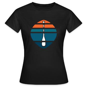 Paddel Logo Sonnenuntergang - Frauen T-Shirt - Schwarz - Vorne - AI Model Female 172 dark (172cm)