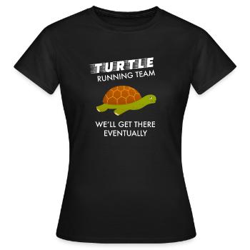 Turtle Running Team - Course à pied Marathon Sports - T-shirt Femme - noir - Devant - AI Model Female 172 dark (172cm)