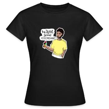 Vous voulez de la crème glacée? - T-shirt Femme - noir - Devant - AI Model Female 172 dark (172cm)