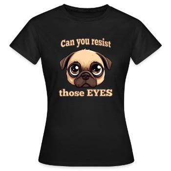 Hunde-Blick: Unwiderstehliche Niedlichkeit - Frauen T-Shirt - Schwarz - Vorne - AI Model Female 172 dark (172cm)