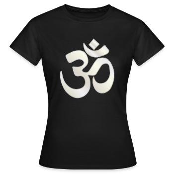 Aum-Platin-Symbol - Frauen T-Shirt - Schwarz - Vorne - AI Model Female 172 dark (172cm)