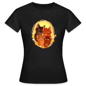 Squirrelflight Eichhornflug Katzen Familie Süß - Frauen T-Shirt - Schwarz - Vorne - AI Model Female 172 dark (172cm)