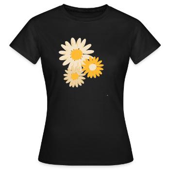 Yellow flowers - Women's T-Shirt - black - Front - AI Model Female 172 dark (172cm)