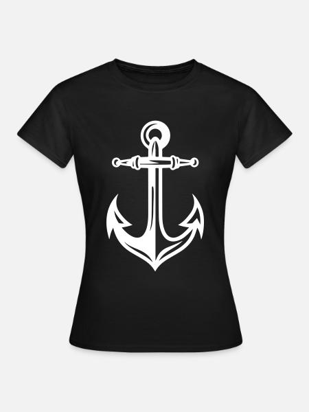Anker Hafen - Frauen T-Shirt - Schwarz