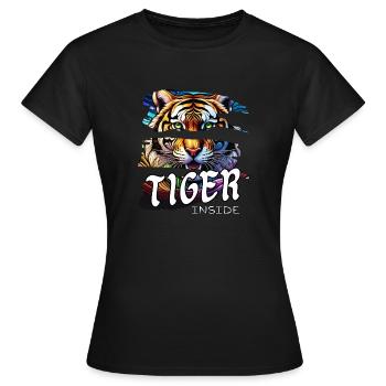 Tiger inside. - Women's T-Shirt - black - Front - AI Model Female 172 dark (172cm)