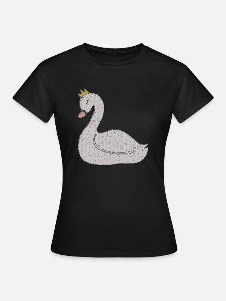 schwan gewebe - Frauen T-Shirt - Schwarz