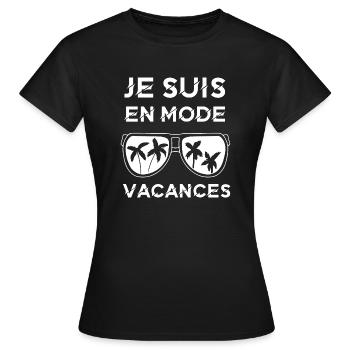 Je suis en vacances d été 2 - T-shirt Femme - noir - Devant - AI Model Female 172 dark (172cm)