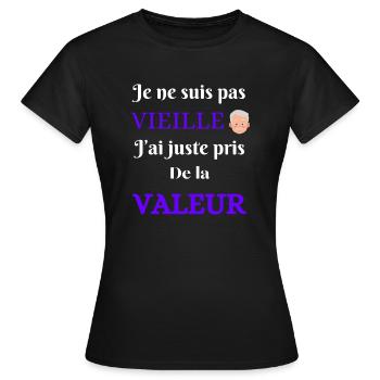 Je ne suis pas vieille - T-shirt Femme - noir - Devant - AI Model Female 172 dark (172cm)