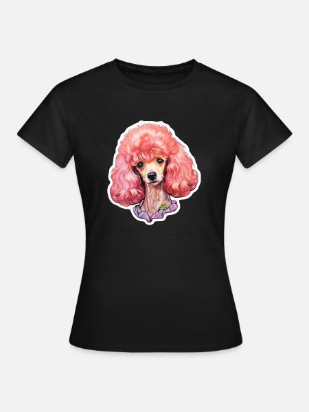 Pudel lockig - Frauen T-Shirt - Schwarz