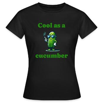 Cool as a cucumber coole Gurke - Frauen T-Shirt - Schwarz - Vorne - AI Model Female 172 dark (172cm)
