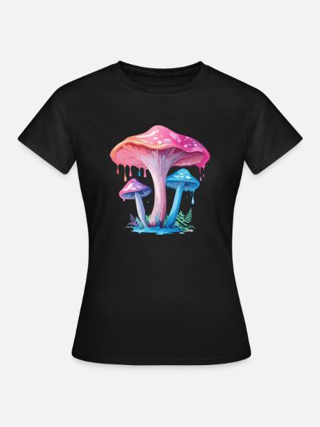 Rosablauer Pilz - Frauen T-Shirt - Schwarz