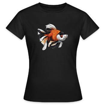 Fancy Calico Veiltail Poisson rouge - T-shirt Femme - noir - Devant - AI Model Female 172 dark (172cm)