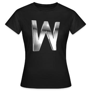 Chrome ,, W " Métallisé - T-shirt Femme - noir - Devant - AI Model Female 172 dark (172cm)