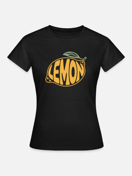Zitrone - Cooles Frucht-Logo - Frauen T-Shirt - Schwarz