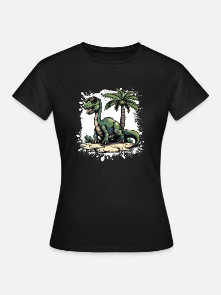 Dinosaurier brontosaurus Sommer - Frauen T-Shirt - Schwarz