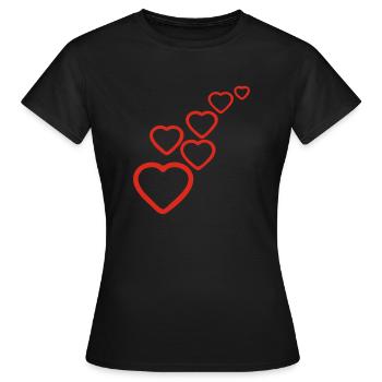 cœur - T-shirt Femme - noir - Devant - AI Model Female 172 dark (172cm)