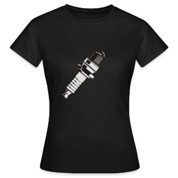 Spark plug - Women's T-Shirt - black - Front - AI Model Female 172 dark (172cm)