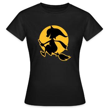 vl034b_hexe_2c - Frauen T-Shirt - Schwarz - Vorne - AI Model Female 172 dark (172cm)