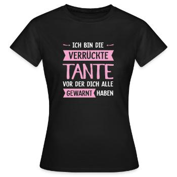verrückte Tante - Frauen T-Shirt - Schwarz - Vorne - AI Model Female 172 dark (172cm)
