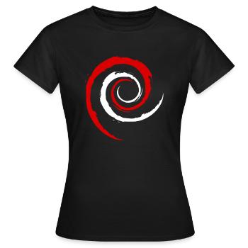 Austrian Debian Swirl - Frauen T-Shirt - Schwarz - Vorne - AI Model Female 172 dark (172cm)