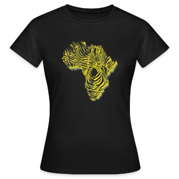 Symbole de l'Afrique en camouflage zébré - T-shirt Femme - noir - Devant - AI Model Female 172 dark (172cm)