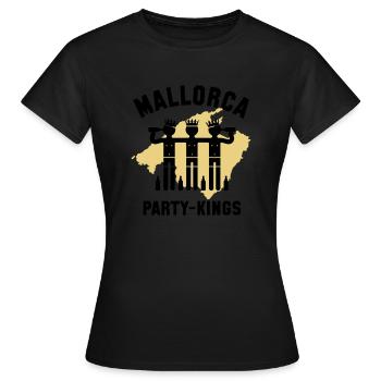 Mallorca Party-Kings (Partyurlaub / 2C) - Frauen T-Shirt - Schwarz - Vorne - AI Model Female 172 dark (172cm)